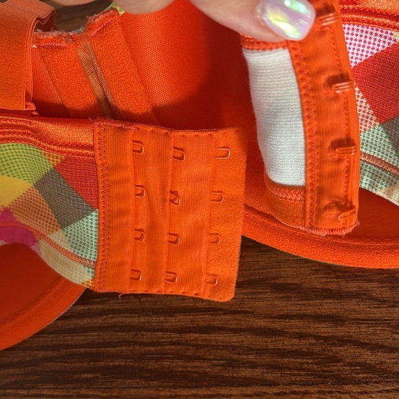 Cacique intimates Plaid underwire plunge Bra light padded cotton spandex 42D - Picture 5 of 10